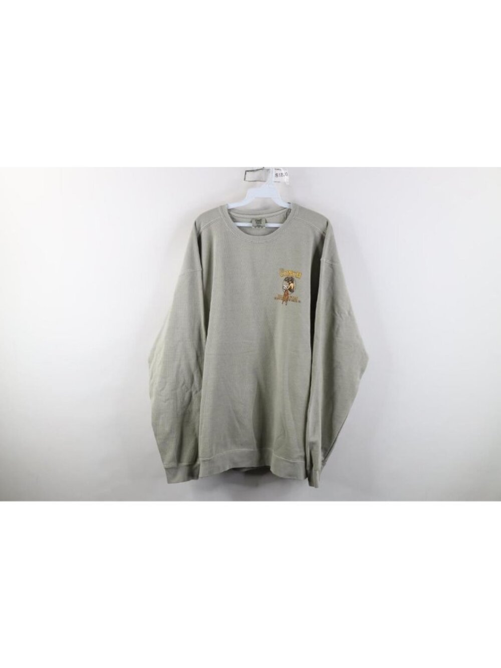 Vintage Mens XL Faded The Conch Grill Raw Bar Mermaid Oyster Sweatshirt Green
